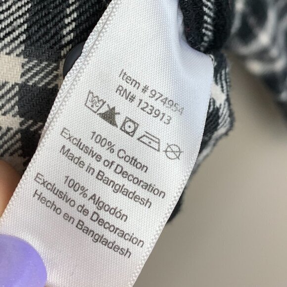 JACH'S Black & White Flannel Button Down Heavy Shirt / Shacket - Picture 5 of 8